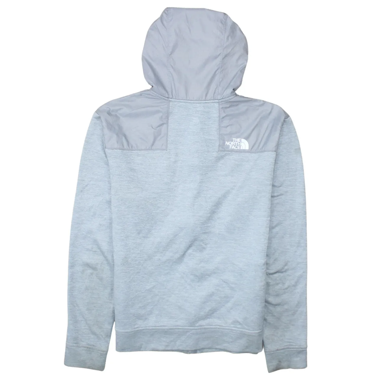 The North Face Light Grey Hoodie Men's Small Full Zip Chest Pocket Printed Logo Sweatshirt sold by Vintage Club product image thumbnail 2