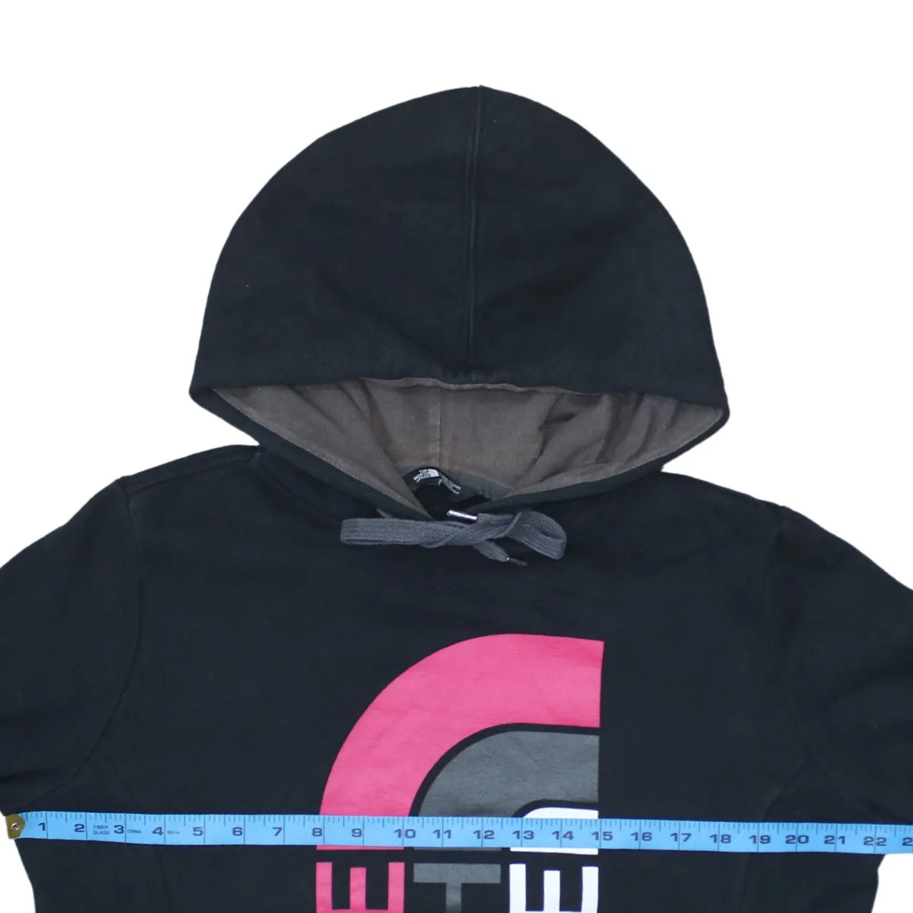 The North Face Black Hoodie Women’s Large Printed Logo Pullover Fleece Sweatshirt sold by Vintage Club product image thumbnail 5