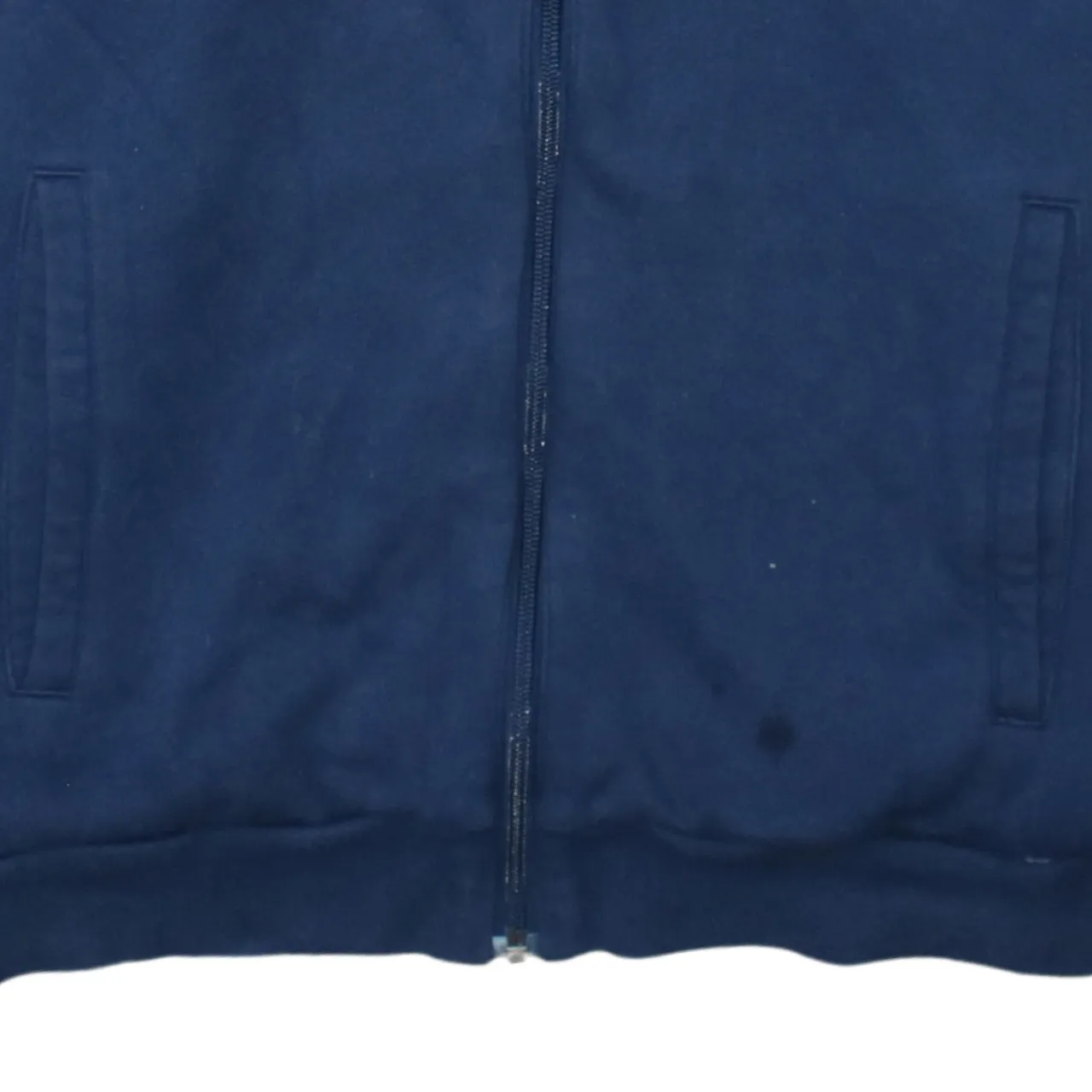 Adidas Navy Blue Zip Hoodie Men's Medium Embroidered Logo Three Stripe Sleeves Sweatshirt sold by Vintage Club product image thumbnail 4