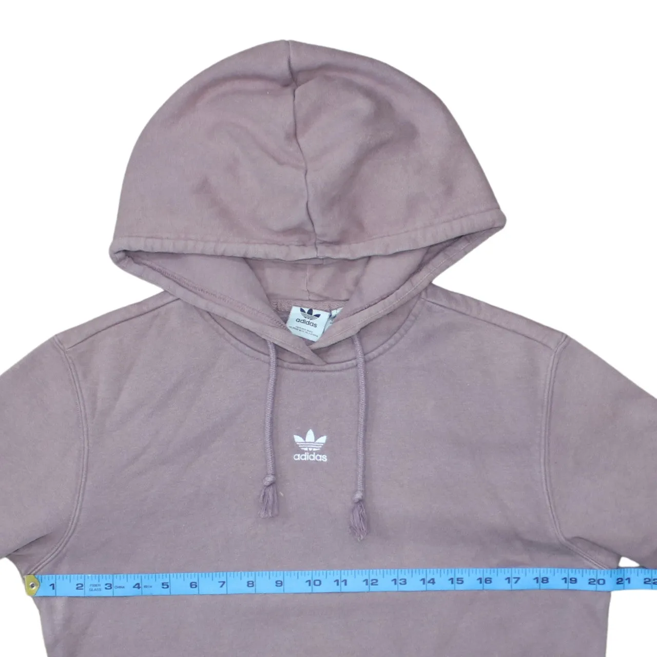 Adidas Mauve Purple Hoodie Women's Medium Embroidered Trefoil Logo Fleece Pullover Sweatshirt sold by Vintage Club product image thumbnail 5