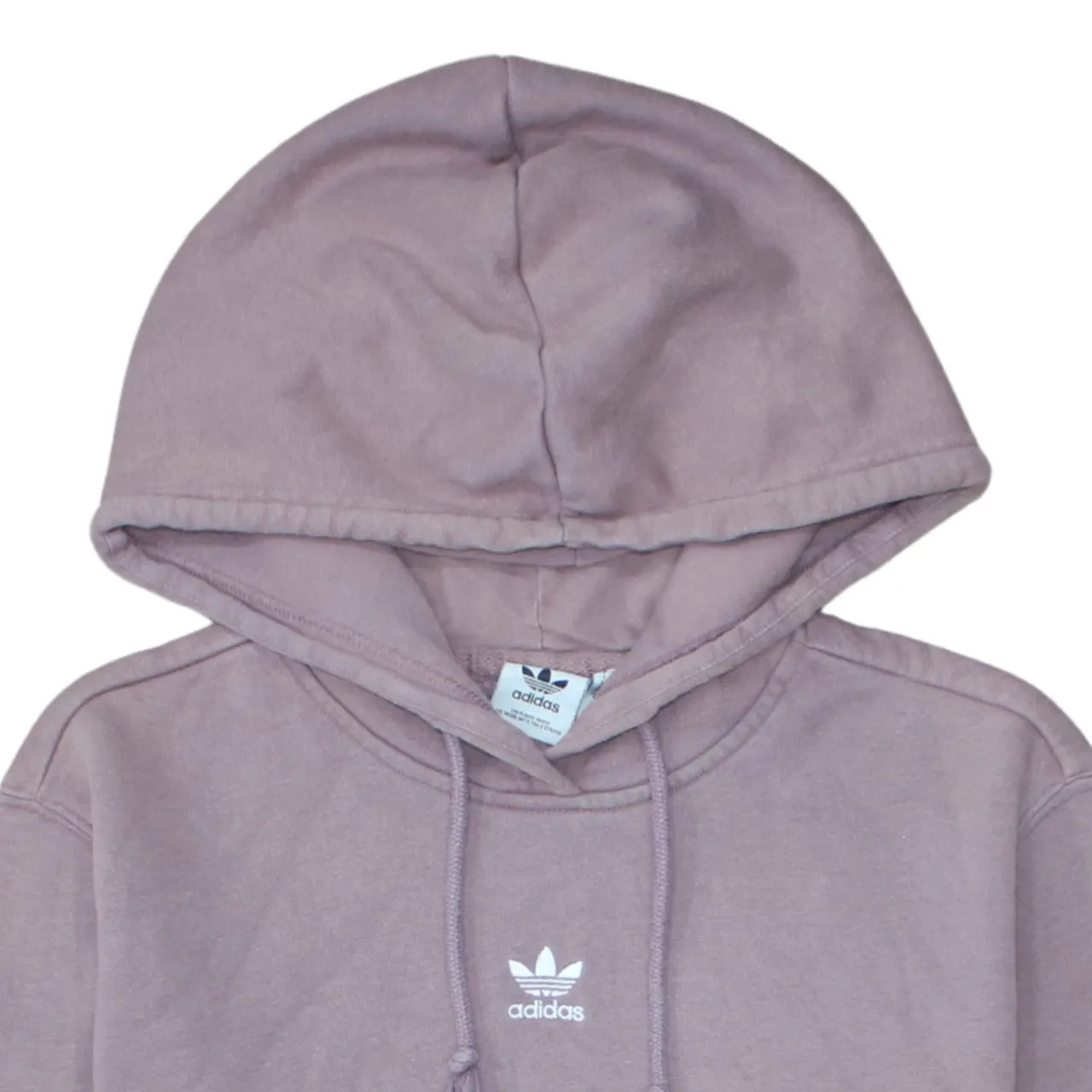 Adidas Mauve Purple Hoodie Women's Medium Embroidered Trefoil Logo Fleece Pullover Sweatshirt sold by Vintage Club product image thumbnail 3