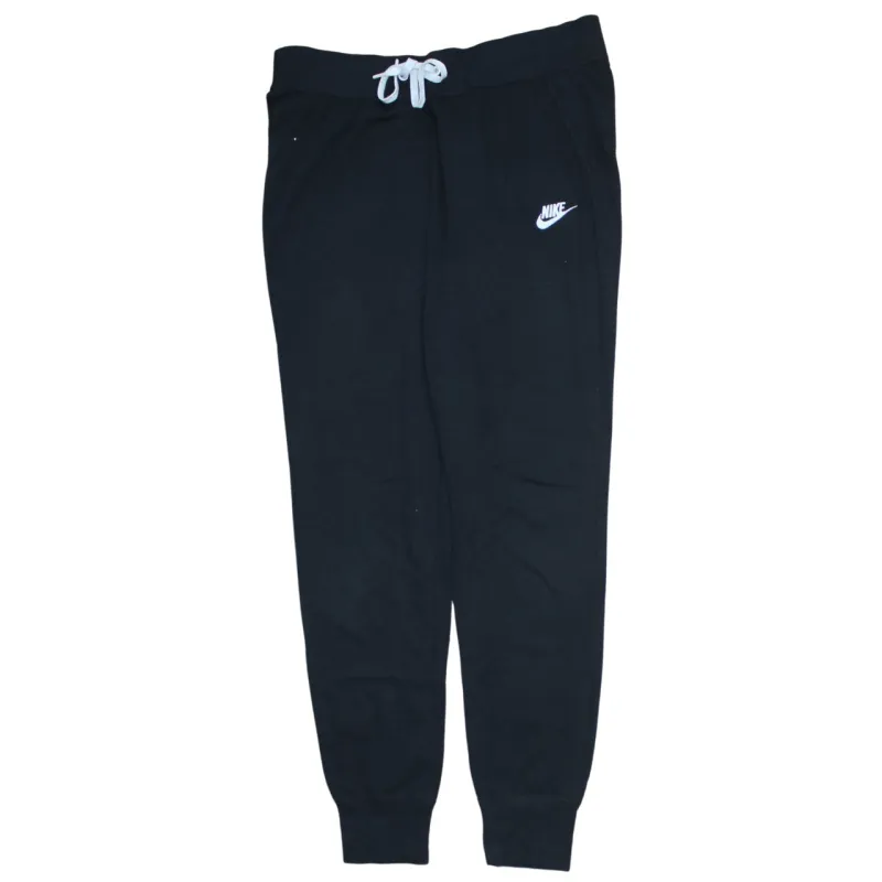 Nike Black Joggers Men’s Large Embroidered Swoosh Logo Drawstring Waist Cuffed Sweatpants sold by Vintage Club