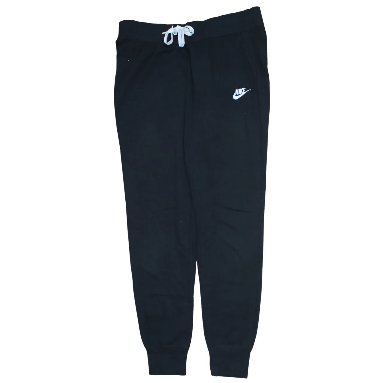 Nike Black Joggers Men’s Large Embroidered Swoosh Logo Drawstring Waist Cuffed Sweatpants sold by Vintage Club