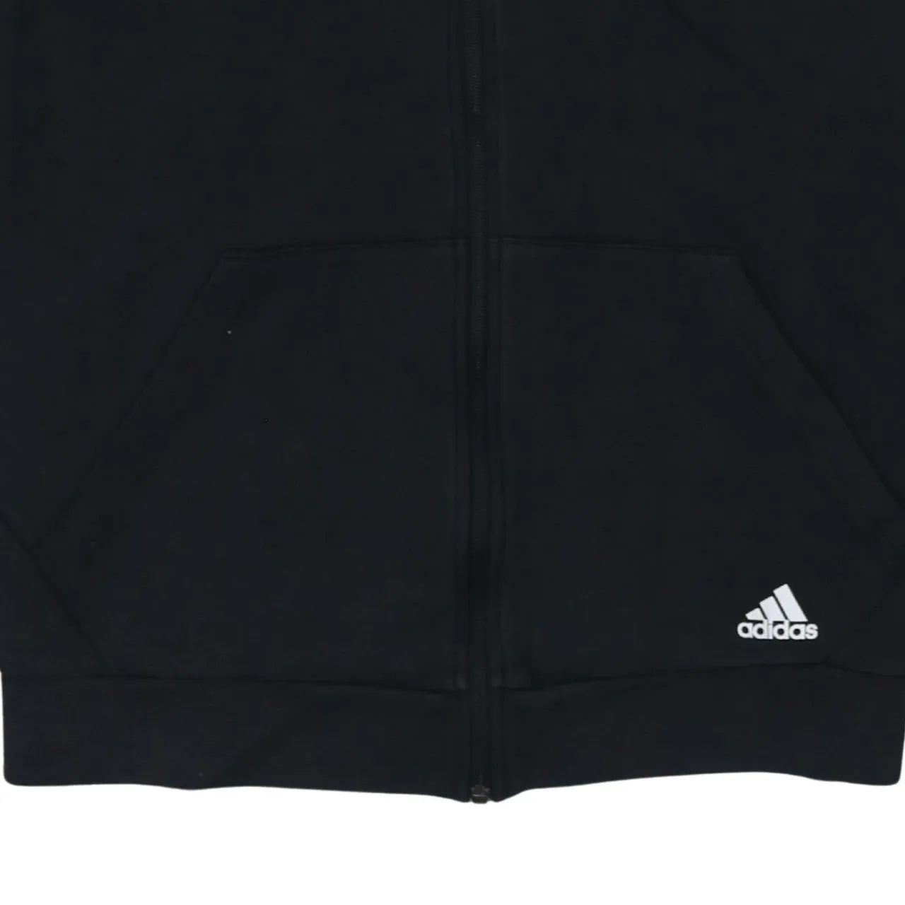 Adidas Black Full Zip Hoodie Women's Large Printed Logo Three Stripe Sleeves Sweatshirt sold by Vintage Club product image thumbnail 4
