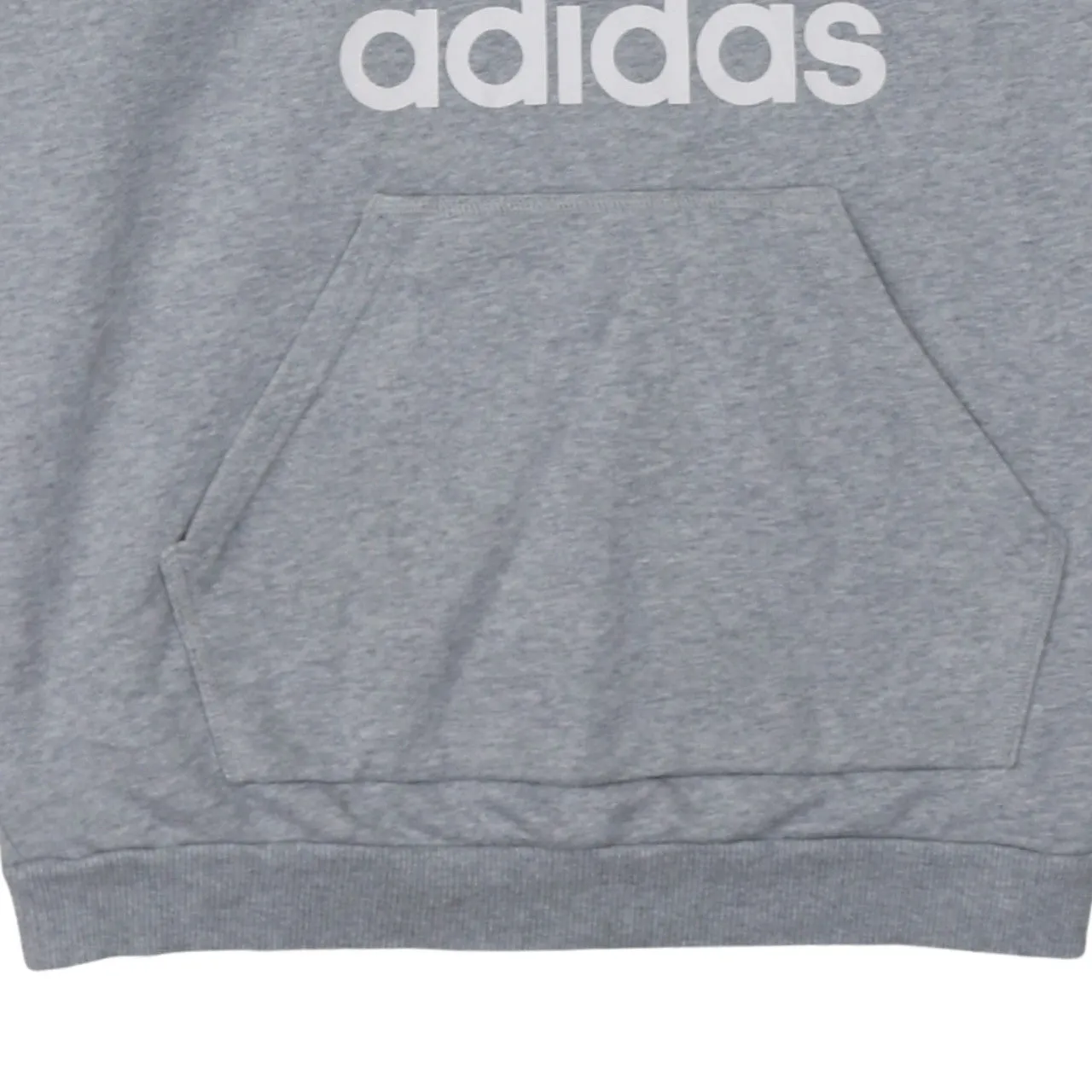 Adidas Grey Hoodie Women’s Large Trefoil Printed Logo Drawstring Pocket Pullover Sweatshirt sold by Vintage Club product image thumbnail 4
