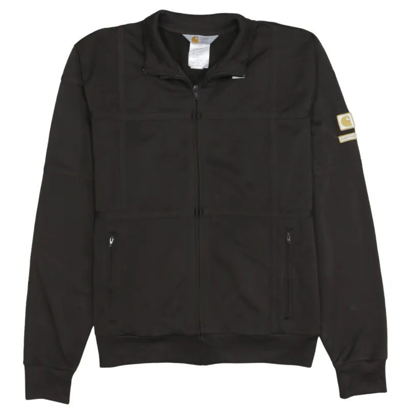Carhartt Black Full Zip Jacket Women's Large Sleeve Logo Zip Pockets Workwear Outerwear sold by Vintage Club