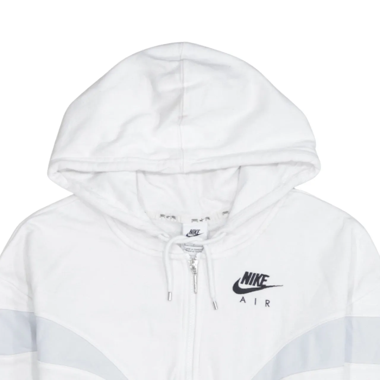 Nike White Full Zip Hoodie Women’s Small Nike Air Logo Sleeve Print Hooded Sweatshirt sold by Vintage Club product image thumbnail 3