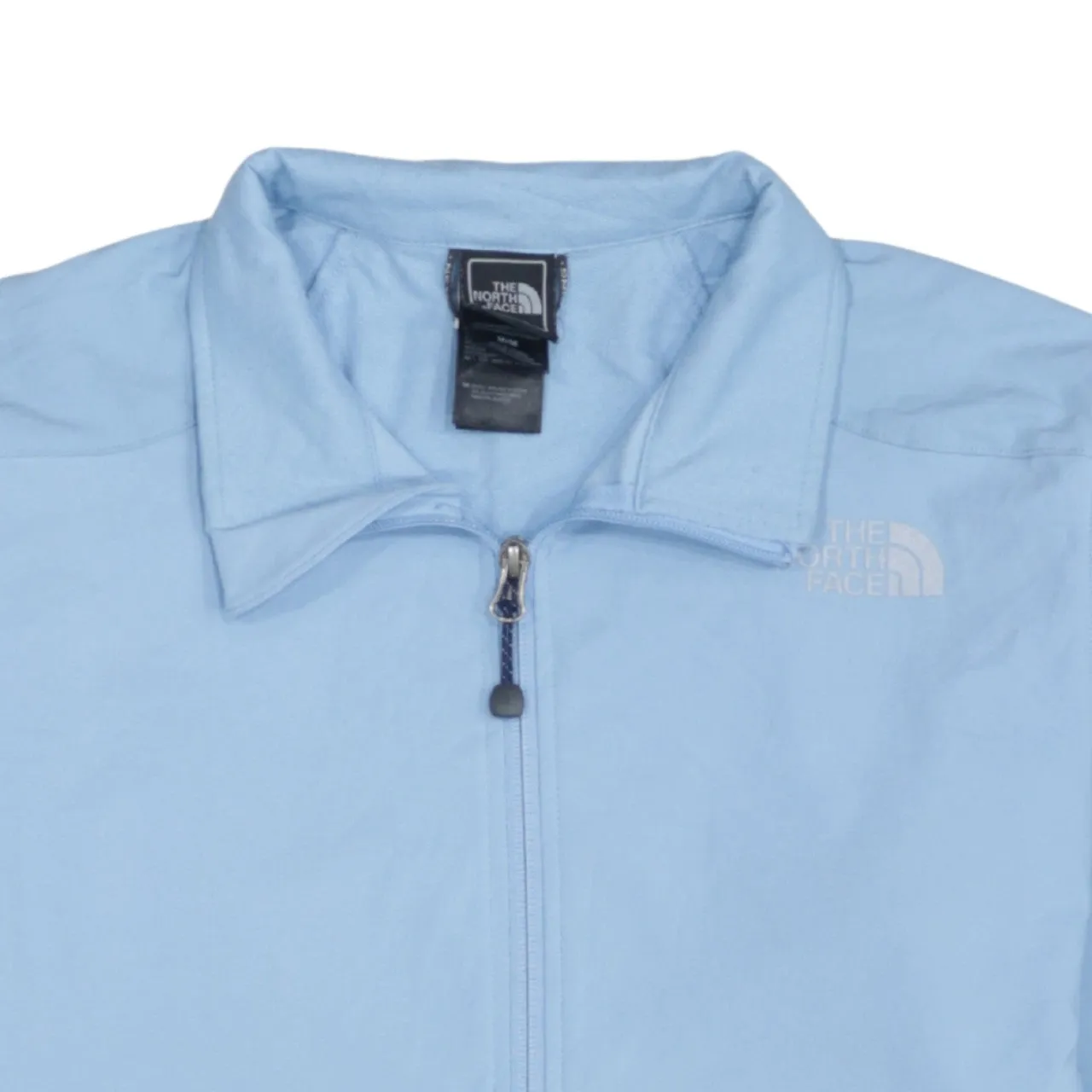 The North Face Light Blue Windbreaker Jacket Women's Medium Embroidered Logos Zip Pockets Outerwear sold by Vintage Club product image thumbnail 3