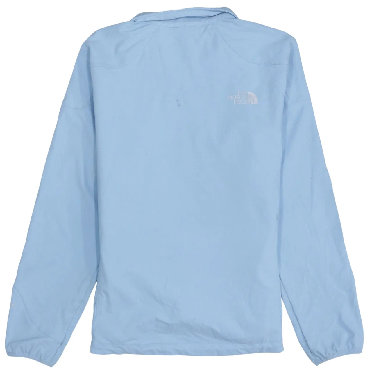The North Face Light Blue Windbreaker Jacket Women's Medium Embroidered Logos Zip Pockets Outerwear sold by Vintage Club product image thumbnail 2