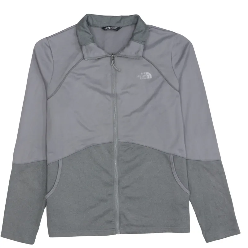 The North Face Grey Full Zip Jacket Women’s XLarge Embroidered Chest Logo Hand Pockets Fleece Top made by The North Face
