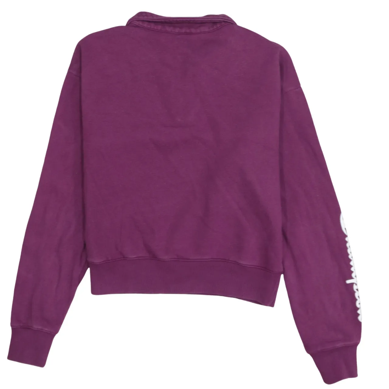 Champion Purple Quarter Zip Sweatshirt Women's Small Embroidered Logo Sleeve Print Pullover sold by Vintage Club product image thumbnail 2