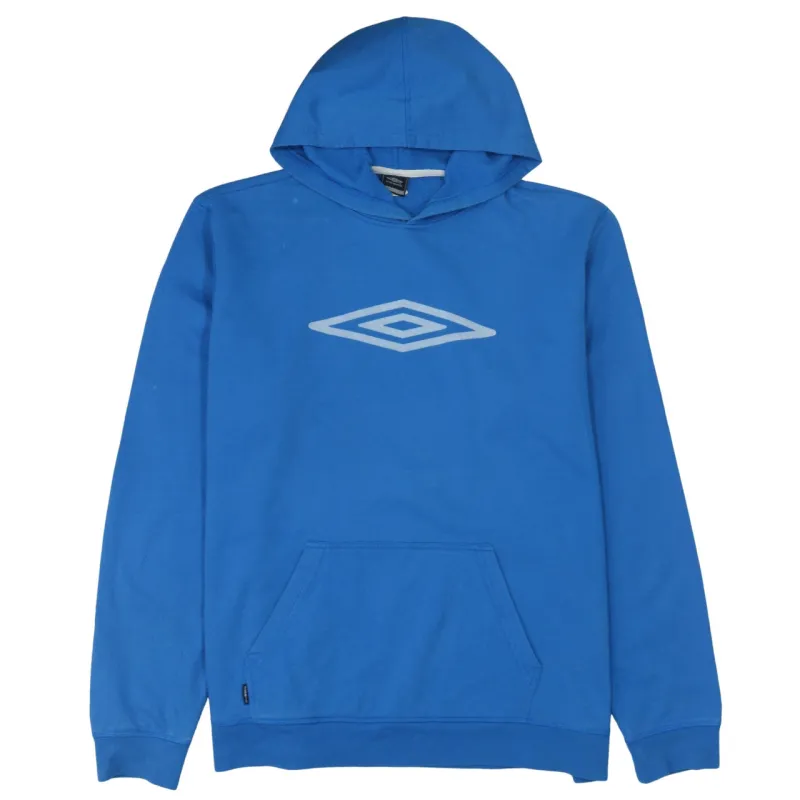 Umbro Blue Hoodie Women’s XXLarge Printed Chest Logo Front Pocket Pullover Sweatshirt sold by Vintage Club