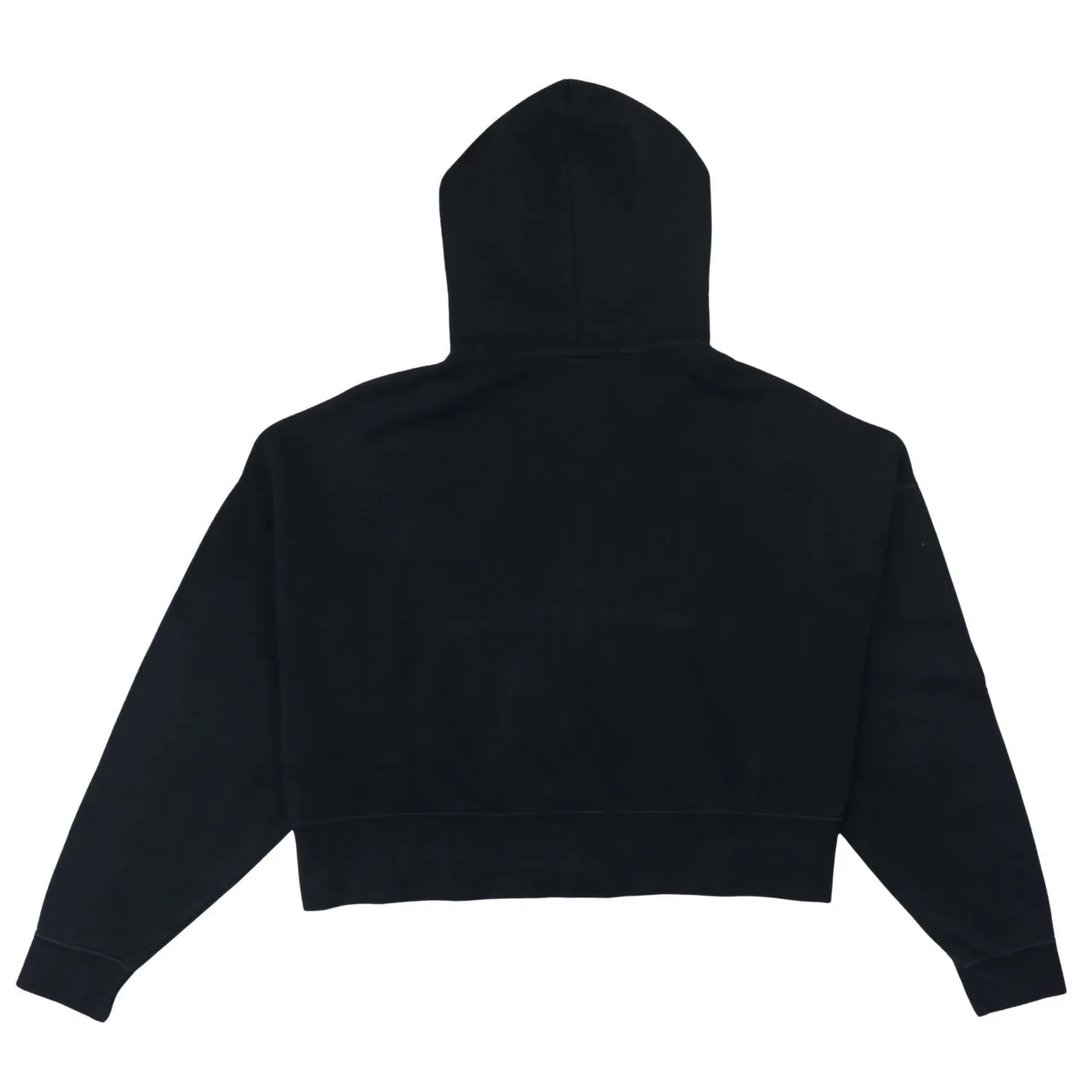 Nike Black Full Zip Hoodie Women’s Medium Embroidered Swoosh Cropped Kangaroo Pocket Sweatshirt sold by Vintage Club product image thumbnail 2