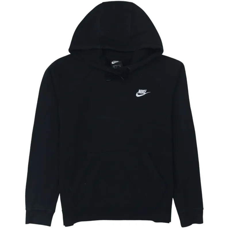Nike Black Hoodie Men’s Small Embroidered Swoosh Logo Front Pocket Pullover Sweatshirt sold by Vintage Club