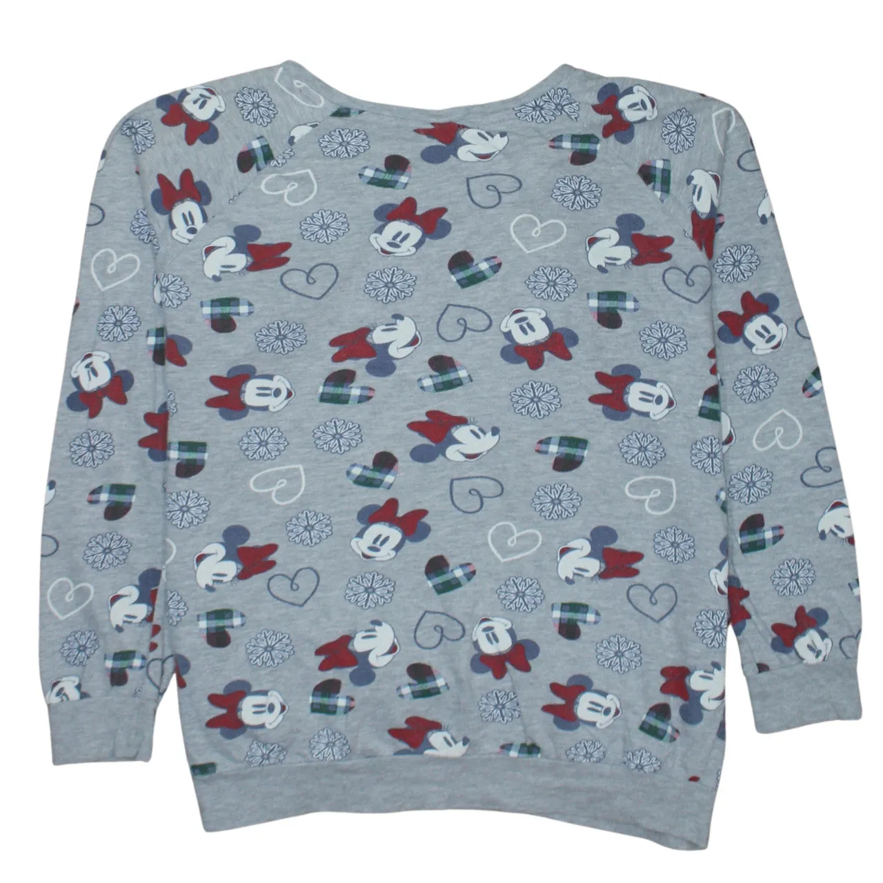 Disney Grey Sweatshirt Men’s Medium All Over Minnie Mouse Hearts Snowflakes Pullover Top sold by Vintage Club product image thumbnail 2