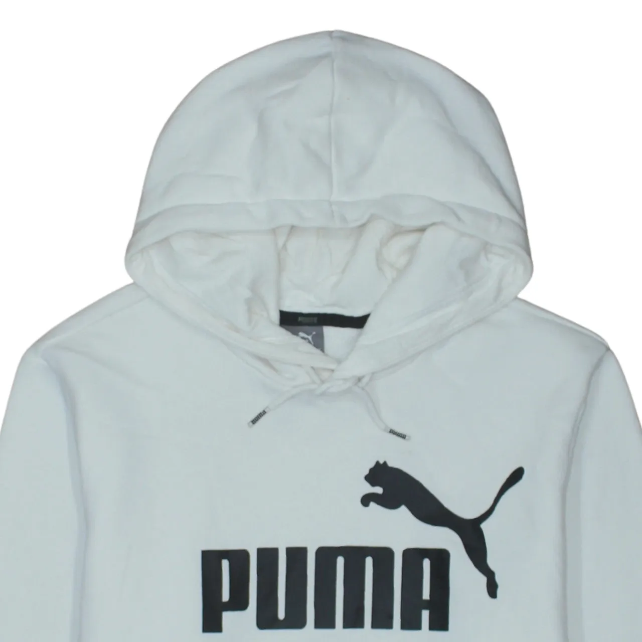 Puma White Hoodie Men's Small Printed Logo Front Pocket Pullover Sweatshirt sold by Vintage Club product image thumbnail 3