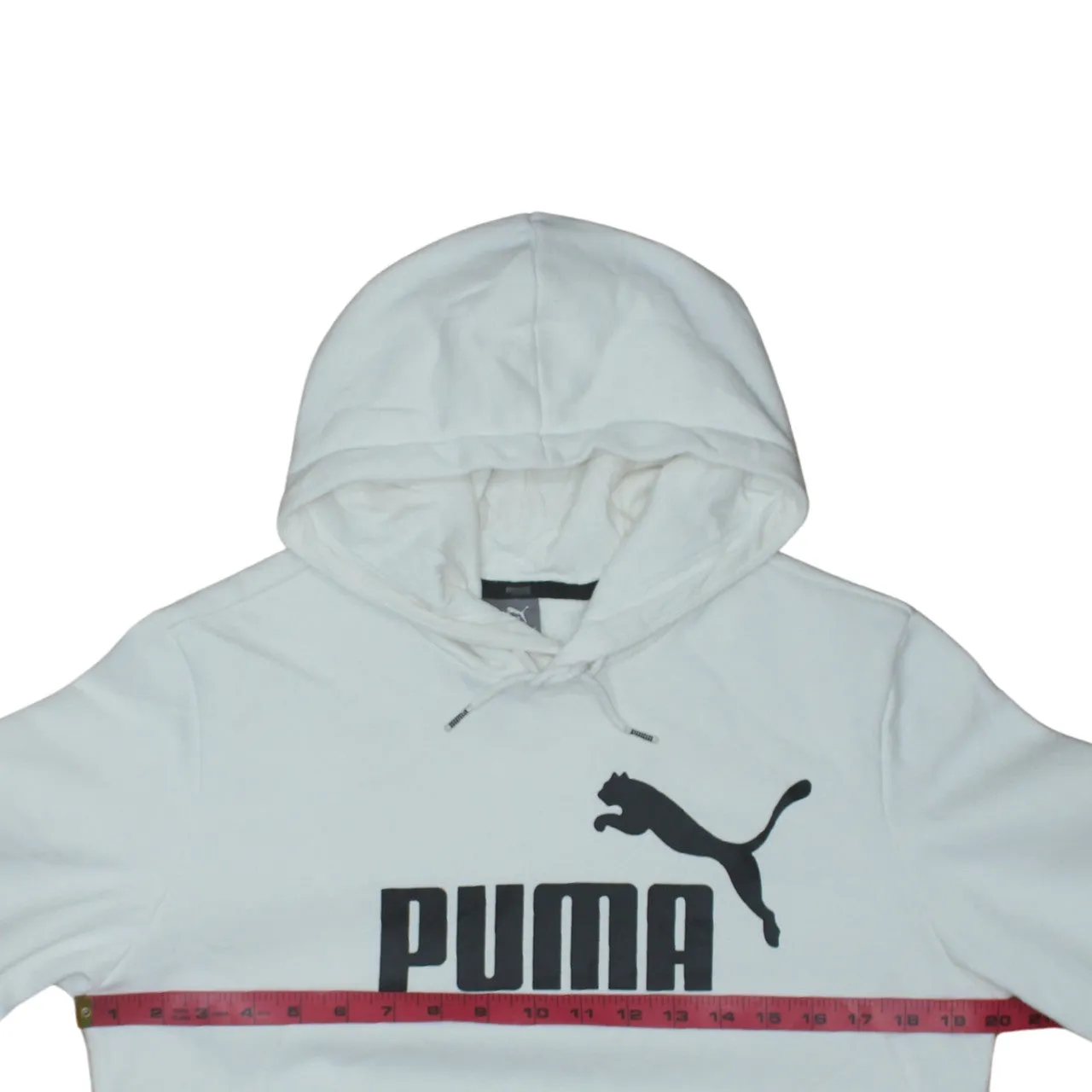 Puma White Hoodie Men's Small Printed Logo Front Pocket Pullover Sweatshirt sold by Vintage Club product image thumbnail 5