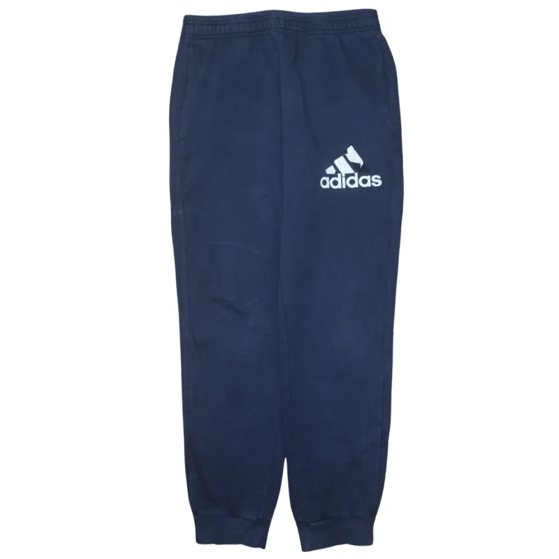 Adidas Navy Blue Joggers Men’s Medium Printed Logo Elastic Waist Cuffed Sweatpants sold by Vintage Club