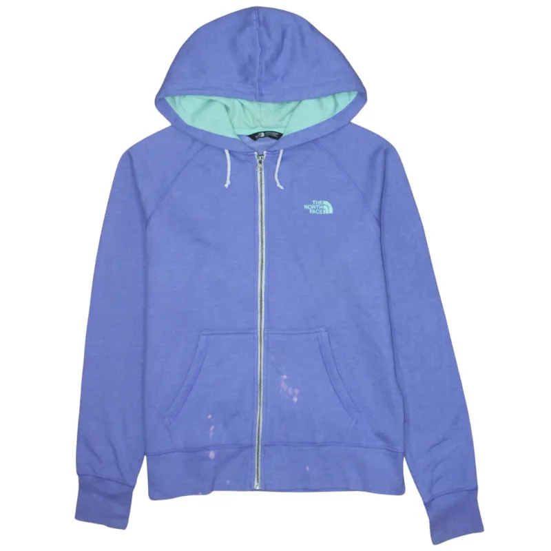 The North Face Purple Zip Hoodie Women's Large Embroidered Logo Split Pocket Fleece Sweatshirt made by The North Face