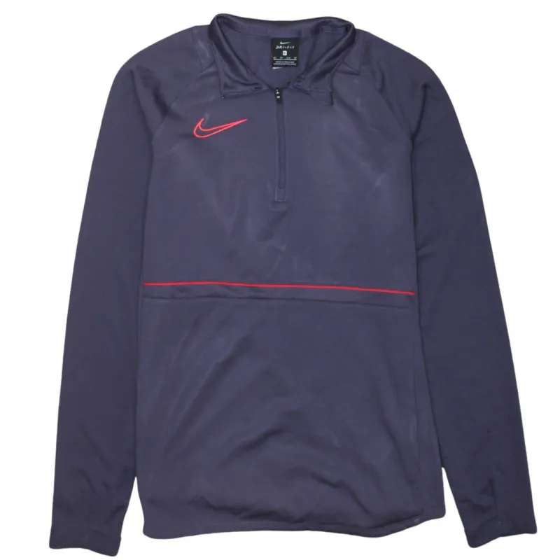 Nike Purple Quarter Zip Sweatshirt Men's XSmall Red Swoosh Dri-Fit Training Top Pullover made by Nike