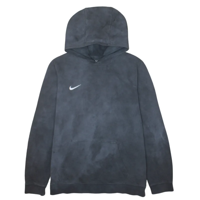 Nike Faded Black Hoodie Women’s Large Embroidered Swoosh Front Pouch Pullover Sweatshirt sold by Vintage Club