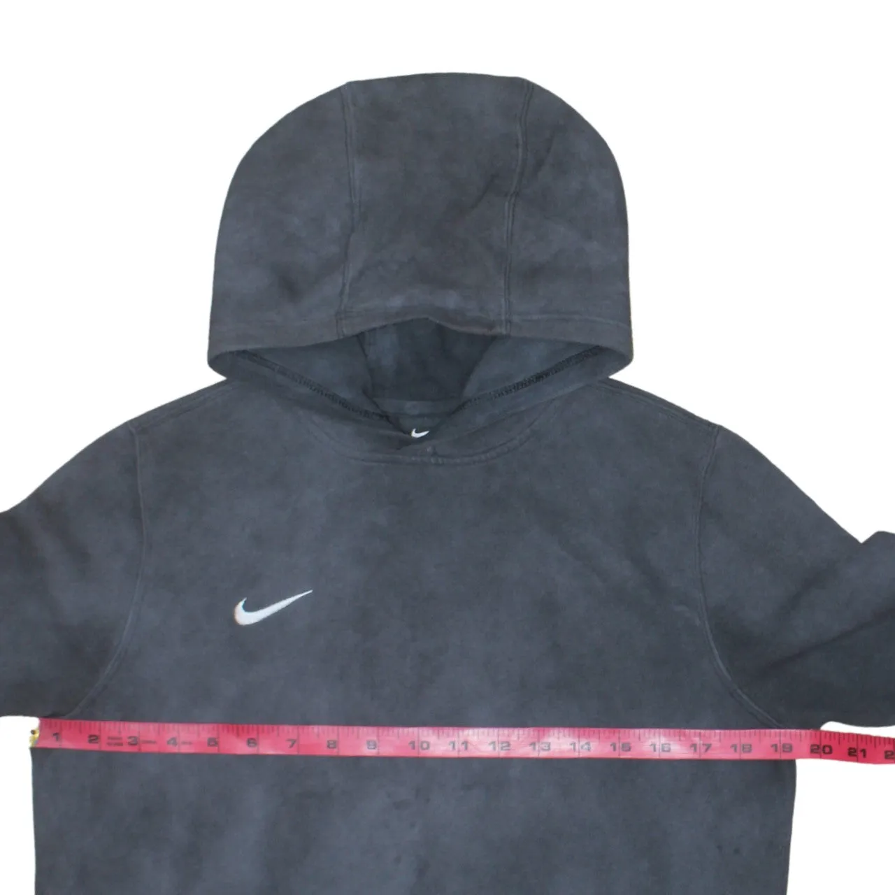 Nike Faded Black Hoodie Women’s Large Embroidered Swoosh Front Pouch Pullover Sweatshirt sold by Vintage Club product image thumbnail 5