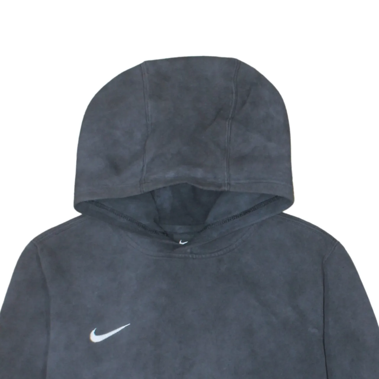 Nike Faded Black Hoodie Women’s Large Embroidered Swoosh Front Pouch Pullover Sweatshirt sold by Vintage Club product image thumbnail 3