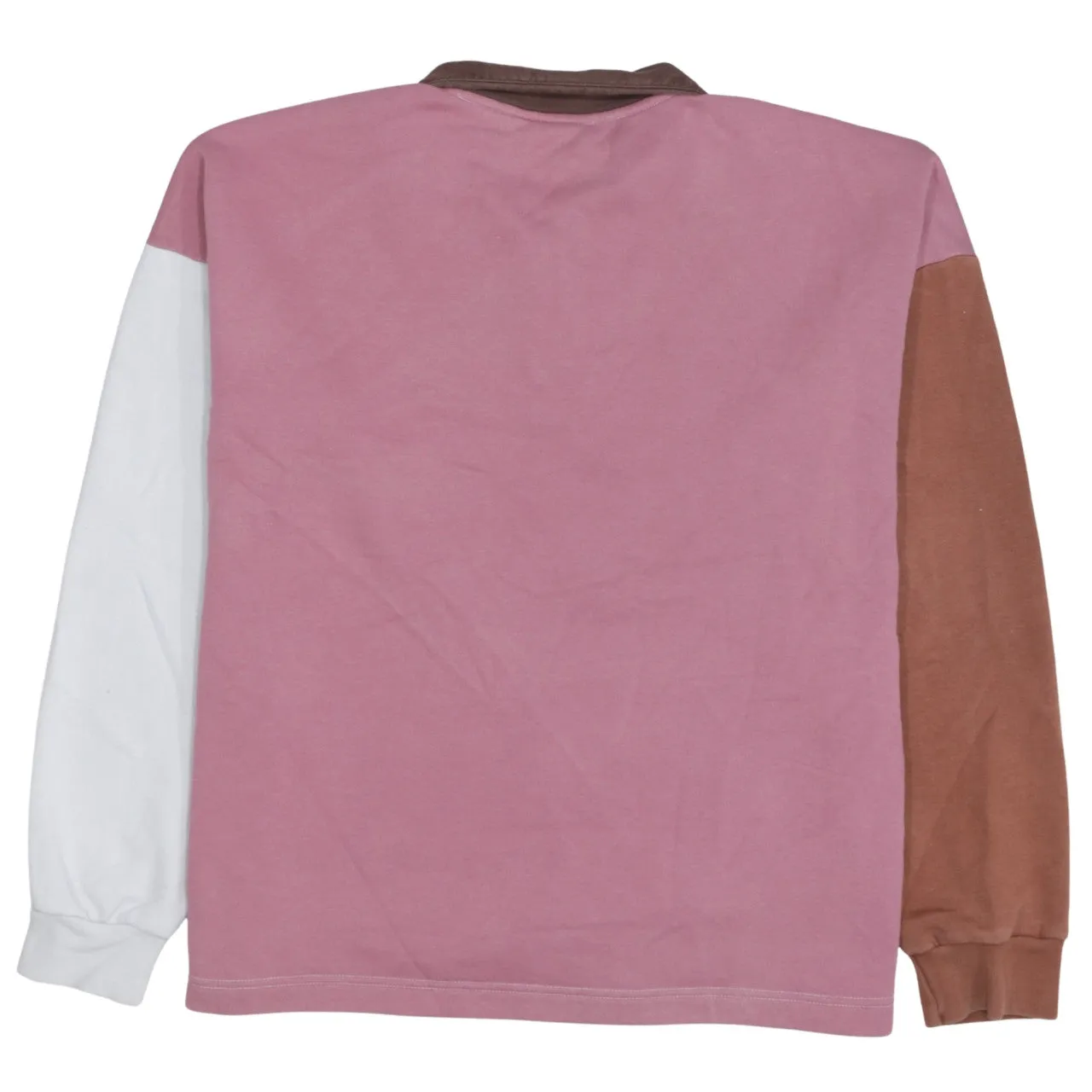 Adidas Pink White Quarter Zip Sweatshirt Women’s XLarge Embroidered Logo Colour Block Pullover Top sold by Vintage Club product image thumbnail 2