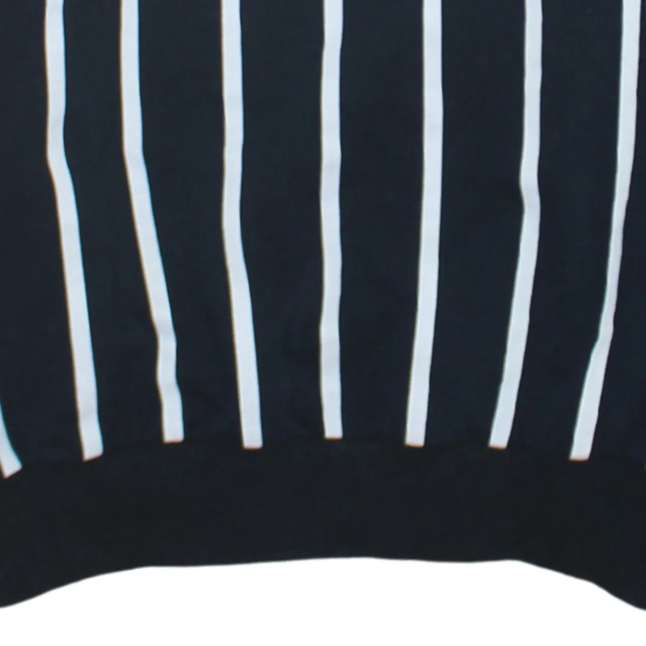 Adidas Navy Blue Sweatshirt Women’s Medium Printed Trefoil Logo Vertical Stripe Pullover Top sold by Vintage Club product image thumbnail 4