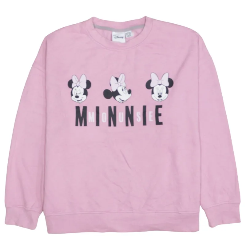 Disney Pink Minnie Mouse Sweatshirt Women’s Large Printed Graphic Crewneck Pullover Top sold by Vintage Club