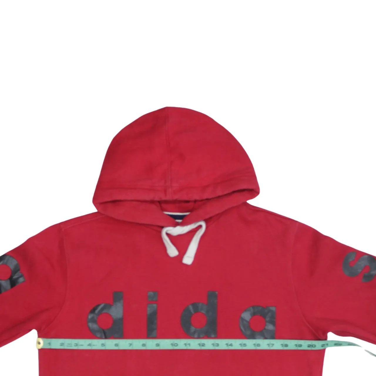 Adidas Red Hoodie Women’s Large Printed Logo Front Pouch Trefoil Pullover Sweatshirt sold by Vintage Club product image thumbnail 5