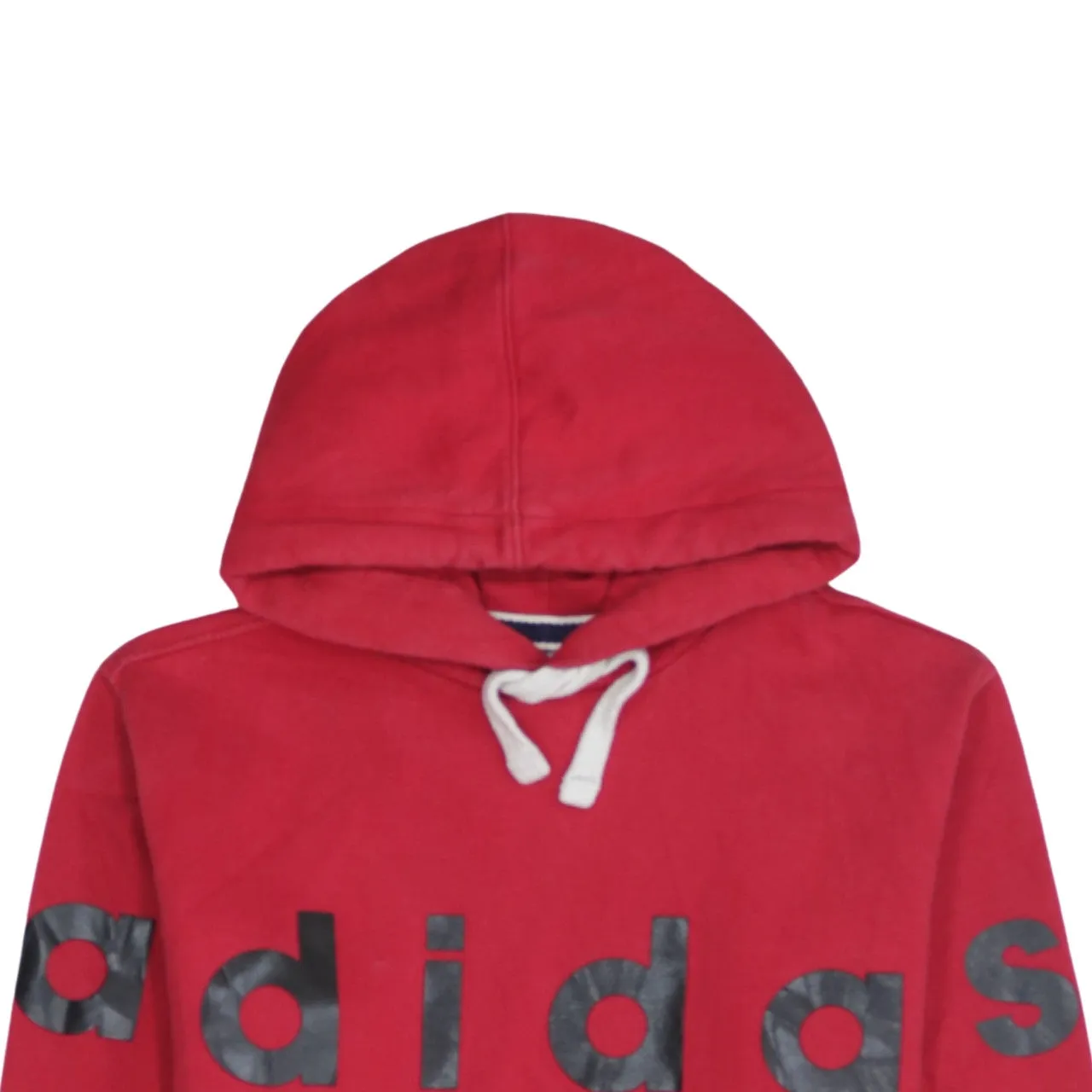 Adidas Red Hoodie Women’s Large Printed Logo Front Pouch Trefoil Pullover Sweatshirt sold by Vintage Club product image thumbnail 3