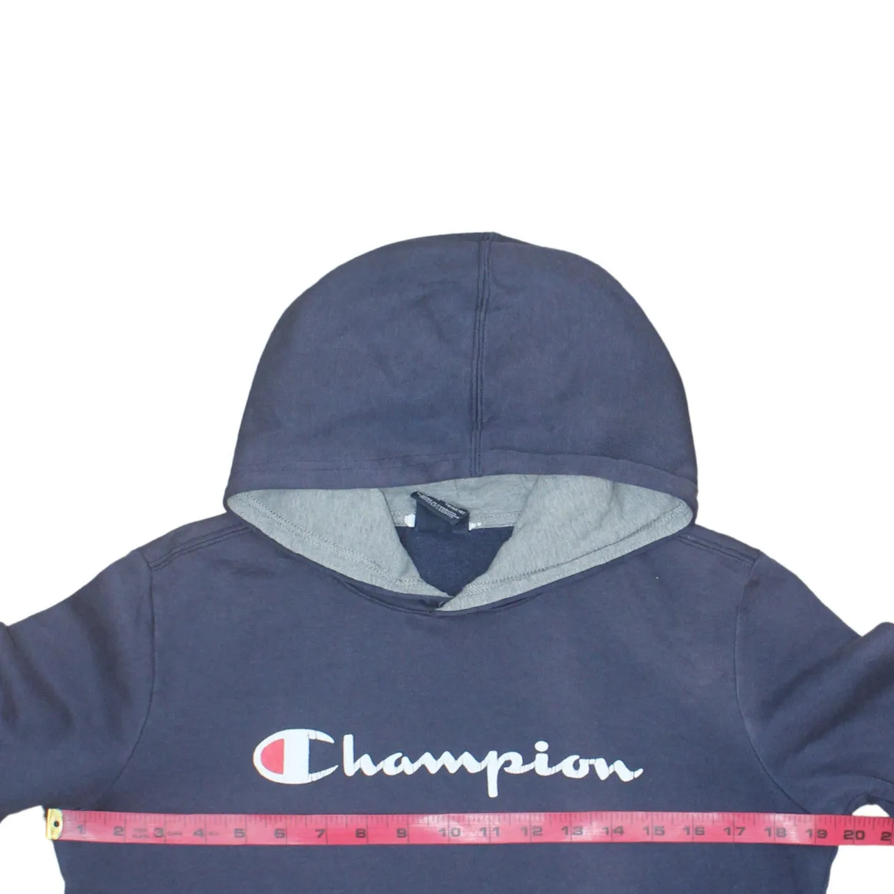Champion Navy Blue Hoodie Women’s XLarge Printed Logo Front Pouch Fleece Pullover Sweatshirt sold by Vintage Club product image thumbnail 5