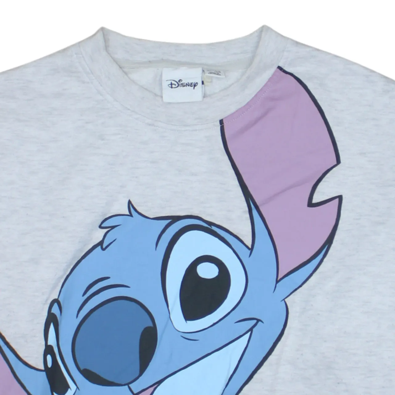 Disney Grey Sweatshirt Women’s Medium Printed Stitch Graphic Crewneck Pullover Fleece Top sold by Vintage Club product image thumbnail 3