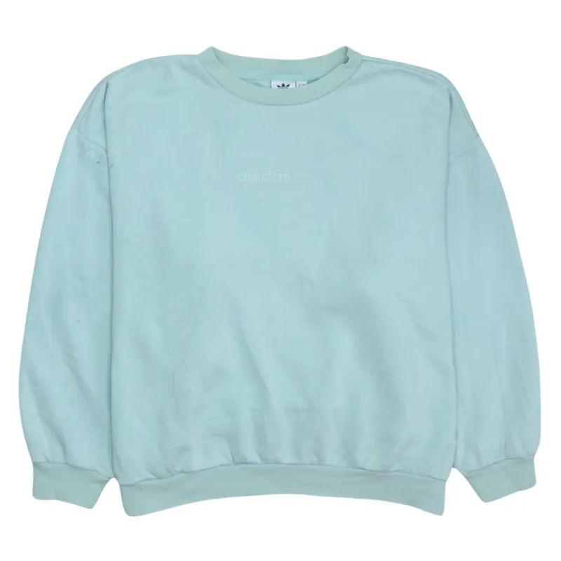 Adidas Women's Vintage 90s Blue Crew Neck Sweatshirt XXXXLarge Retro made by Adidas