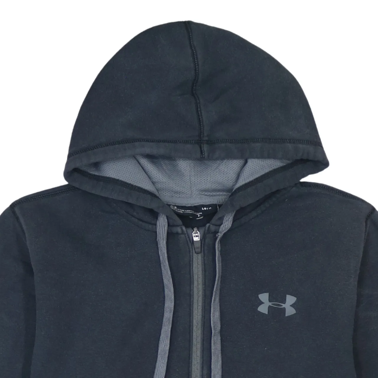 Under Armour Vintage 90s Black Hoodie Large, Zip Up, Drawstring, Pockets sold by Vintage Club product image thumbnail 3