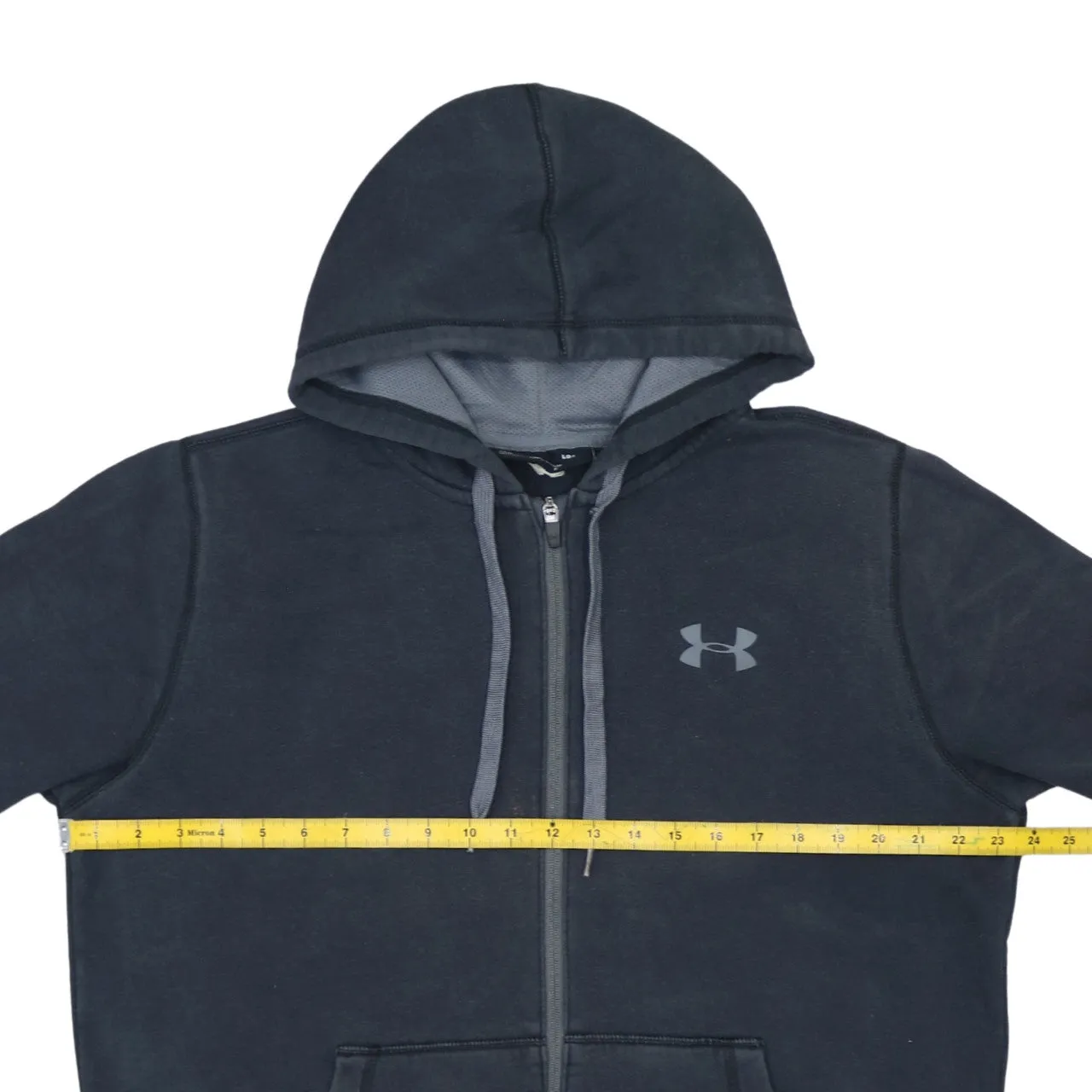 Under Armour Vintage 90s Black Hoodie Large, Zip Up, Drawstring, Pockets sold by Vintage Club product image thumbnail 5
