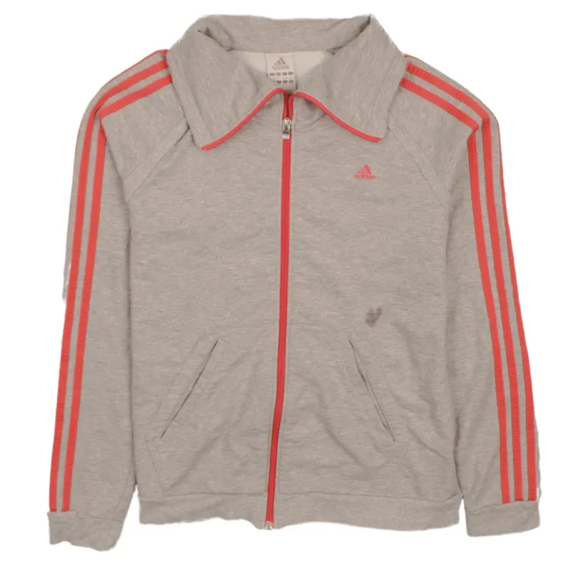 Adidas 90's Vintage Grey Full Zip Sweatshirt Large Striped Sleeves sold by Vintage Club