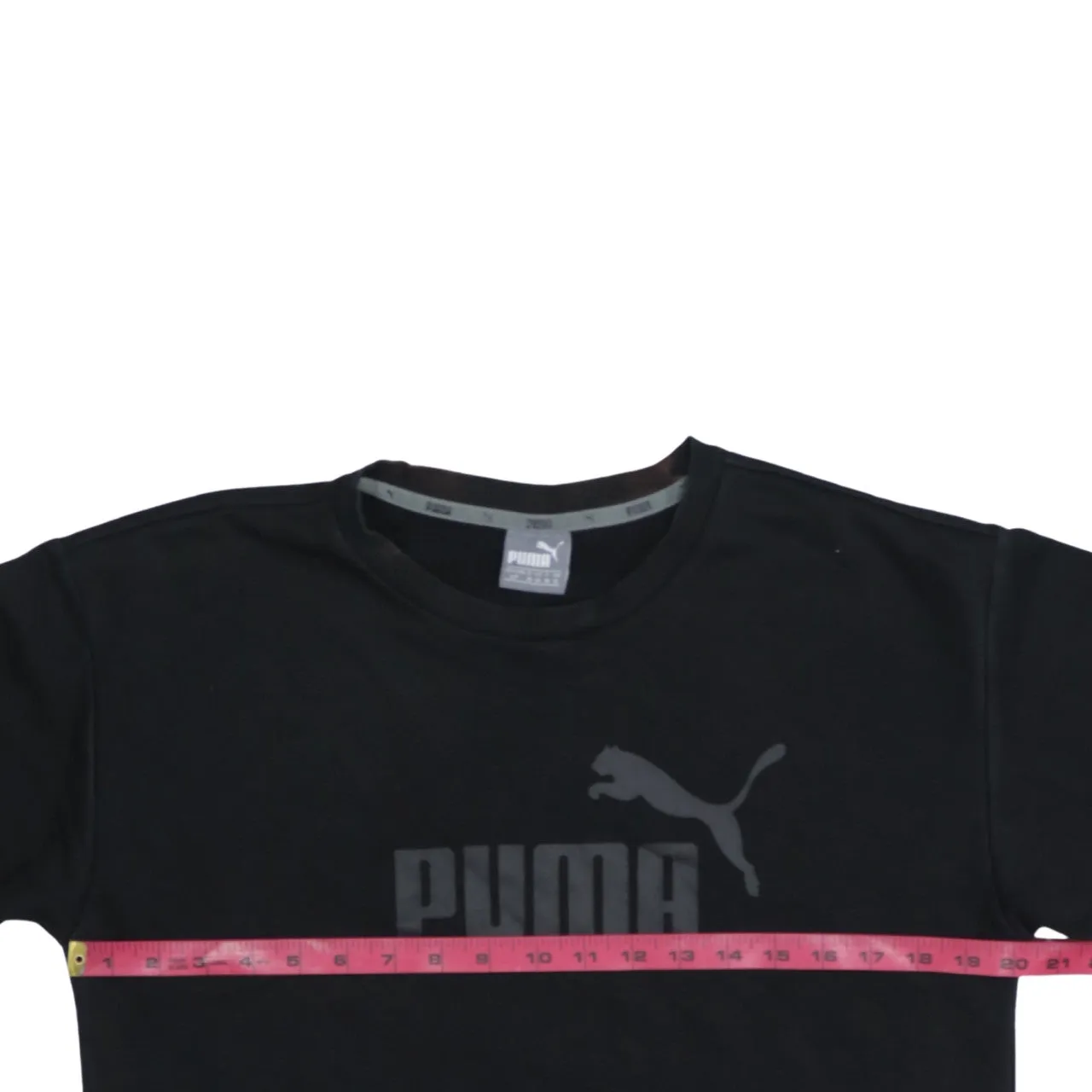 Puma Black Sweatshirt Women's Small Printed Chest Logo Crewneck Pullover Top sold by Vintage Club product image thumbnail 5
