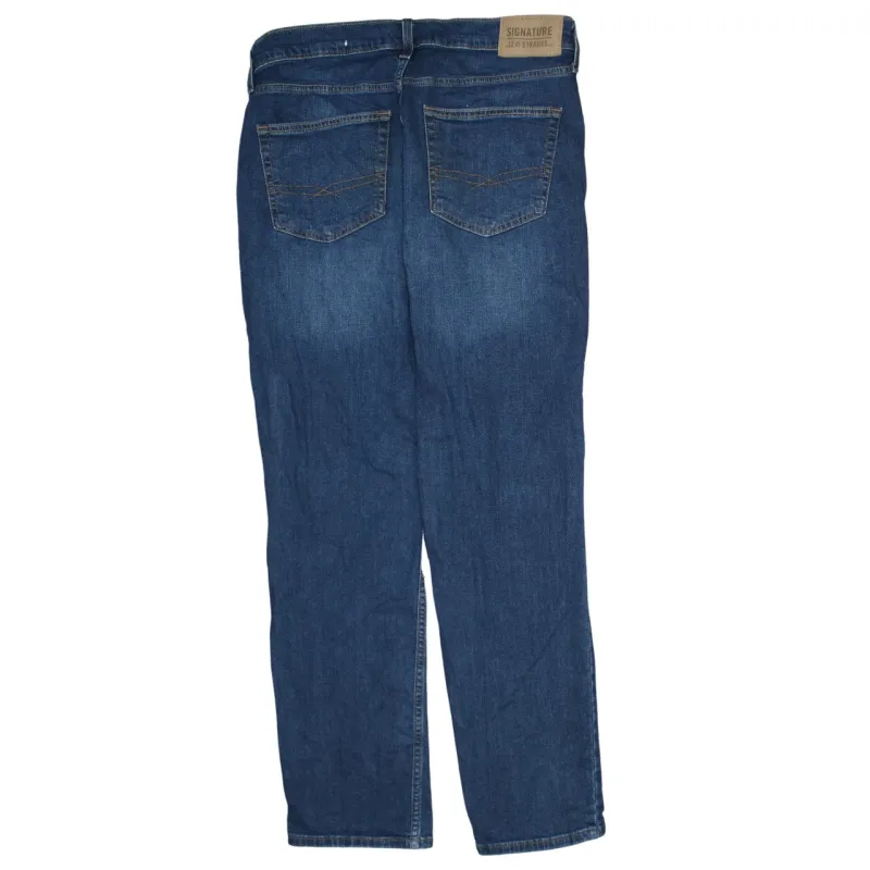 Signature Blue Jeans Men's 36 Straight Leg Five Pocket Classic Denim Trousers made by Signature
