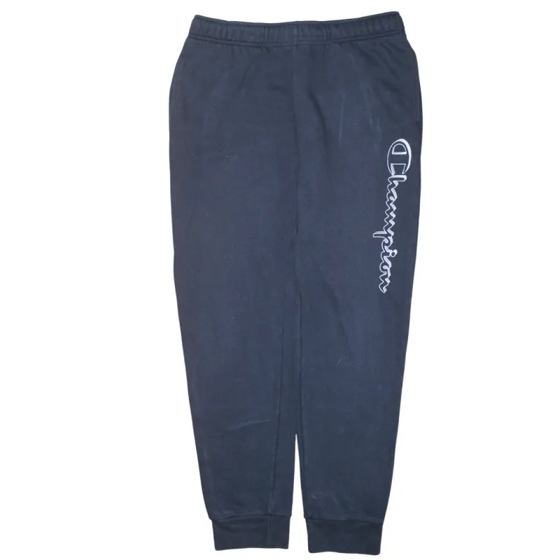 Champion Navy Blue Joggers Men's 32 Printed Leg Logo Fleece Lined Cuffed Sweatpants made by Champion