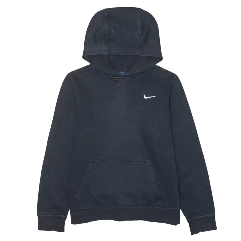 Nike Black Hoodie Women’s XLarge Embroidered Swoosh Front Pocket Pullover Sweatshirt sold by Vintage Club