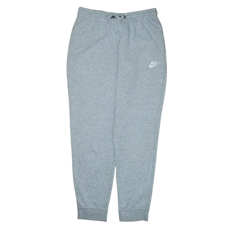 Nike Light Grey Joggers Men’s Medium Printed Swoosh Logo Fleece Cuffed Sweatpants made by Nike
