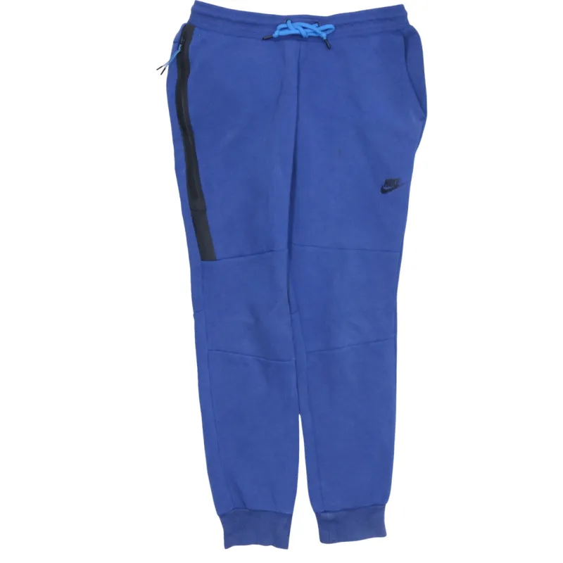 Nike Royal Blue Joggers Sweatpants Men's Medium Embroidered Swoosh Zip Pocket Cuffed Hem made by Nike