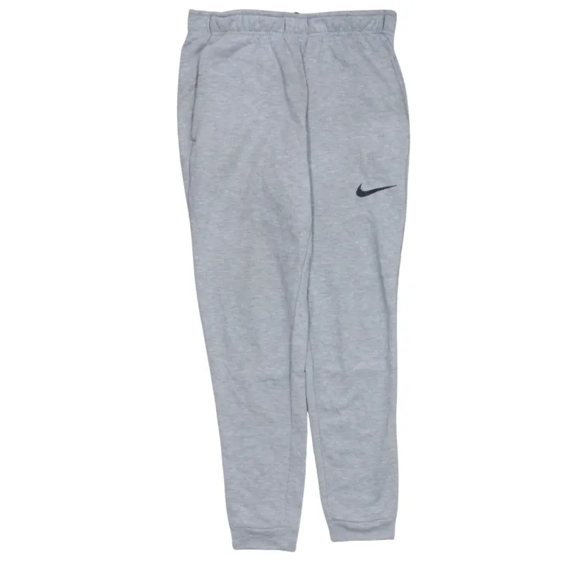 Nike Light Grey Joggers Men’s Small Printed Swoosh Logo Elastic Waist Cuffed Sweatpants made by Nike