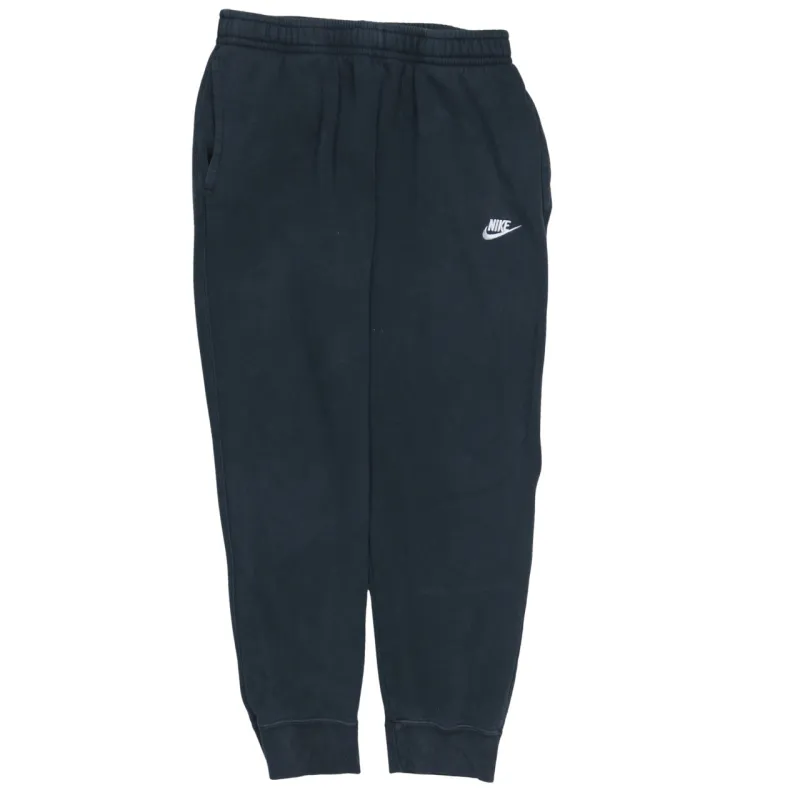 Nike Black Joggers Men’s Large Embroidered Swoosh Logo Elastic Waist Cuffed Sweatpants sold by Vintage Club
