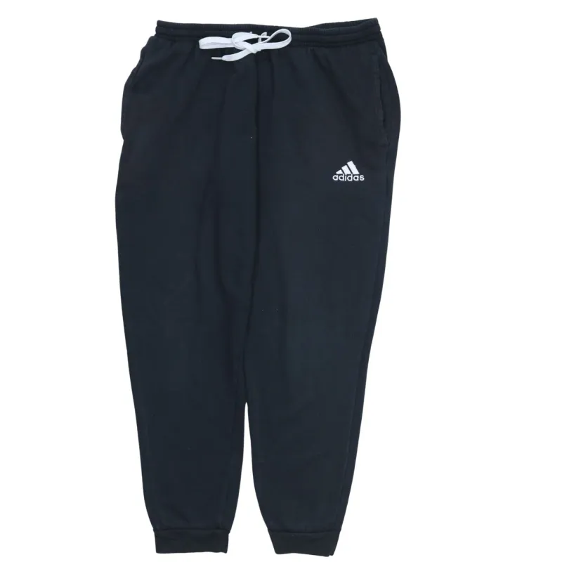 Adidas Black Joggers Men’s Large Embroidered Logo Drawstring Waist Cuffed Sweatpants sold by Vintage Club