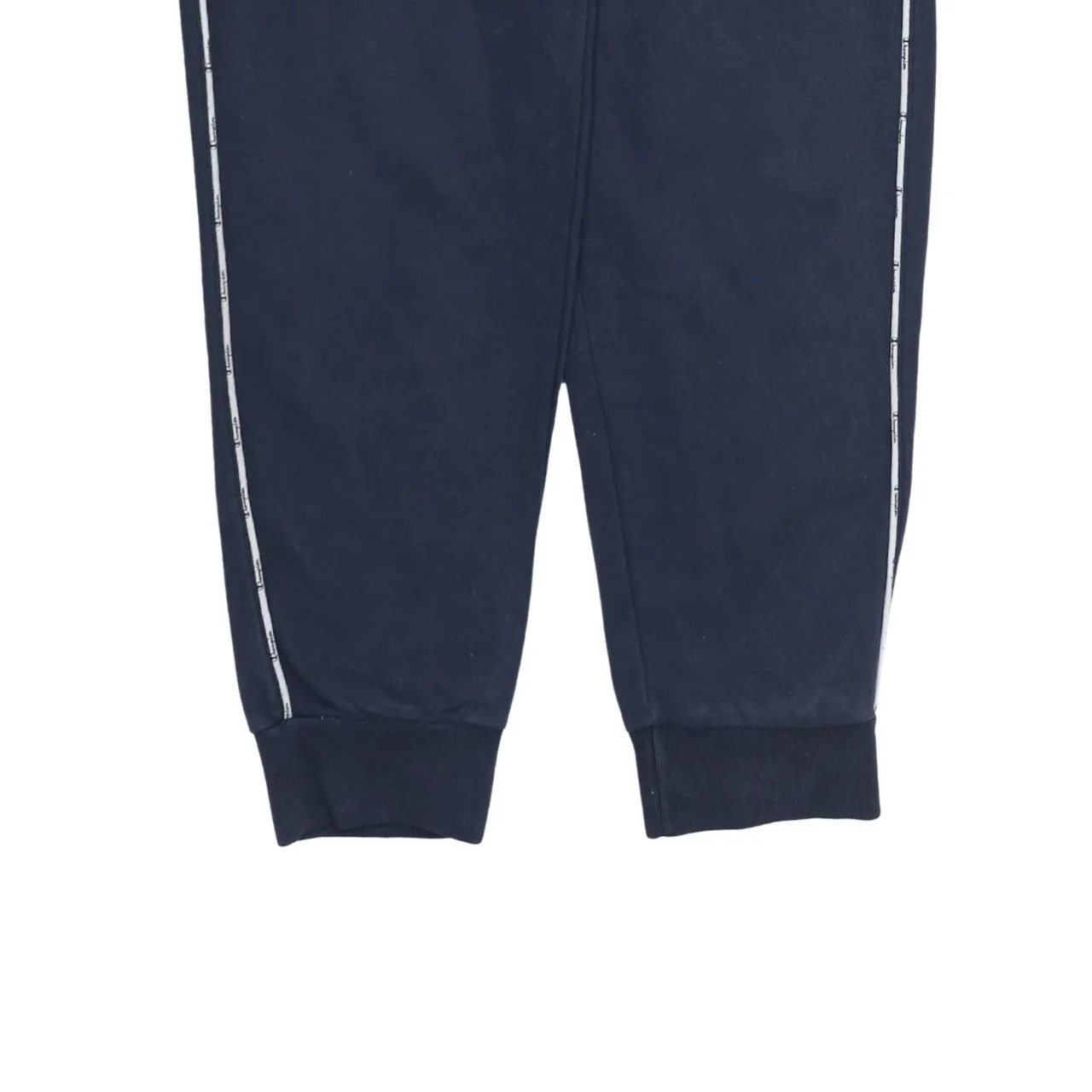Champion Navy Blue Joggers Men’s Medium Printed Logo Cuffed Hem Side Tape Sweatpants sold by Vintage Club product image thumbnail 4