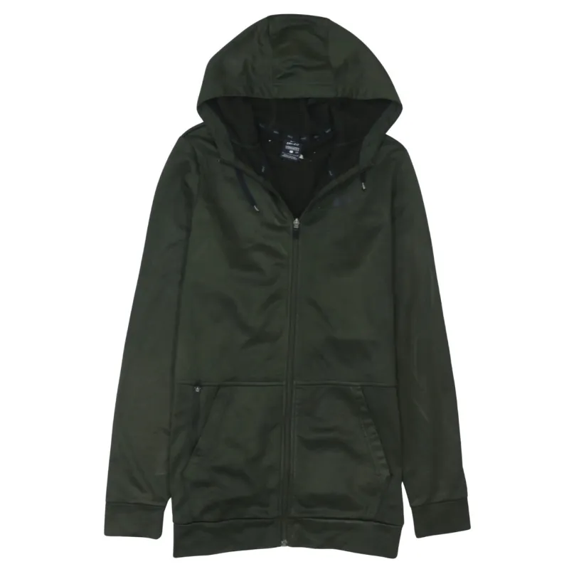 Nike Dark Green Hoodie Women’s Large Full Zip Drawstring Hood Zip Pockets Fleece Lining Sweatshirt made by Nike