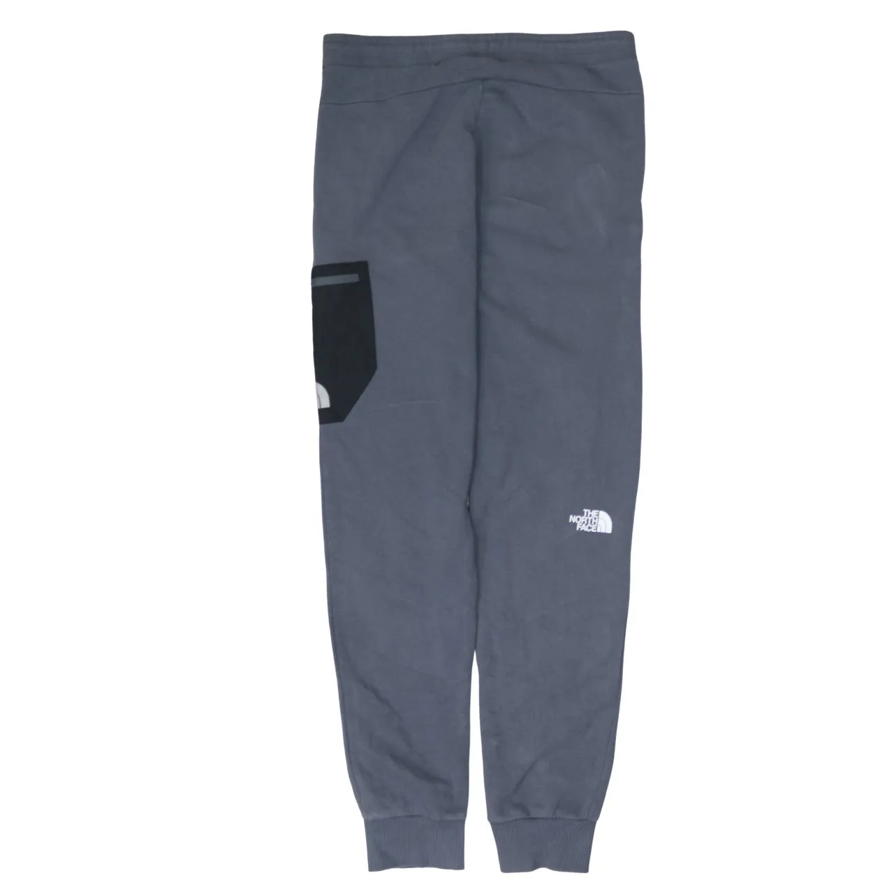 The North Face Charcoal Grey Joggers Men's Medium Fleece Lined Zipped Cargo Pocket Printed Logo Sweatpants sold by Vintage Club product image thumbnail 2